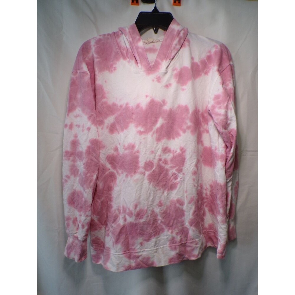 Jane and Delancey Women's Pink White Tie Dye Pullover Hoodie Size M